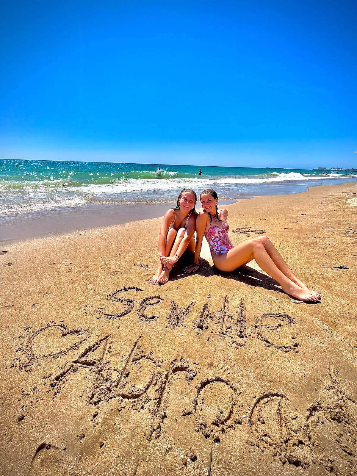 Girls falling in love with our summer program at the beach
