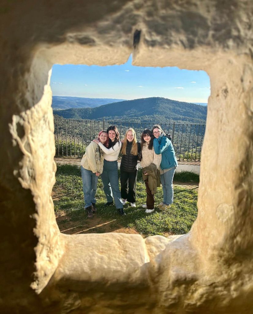 Students discovering nature and culture in Spain during high school study abroad year