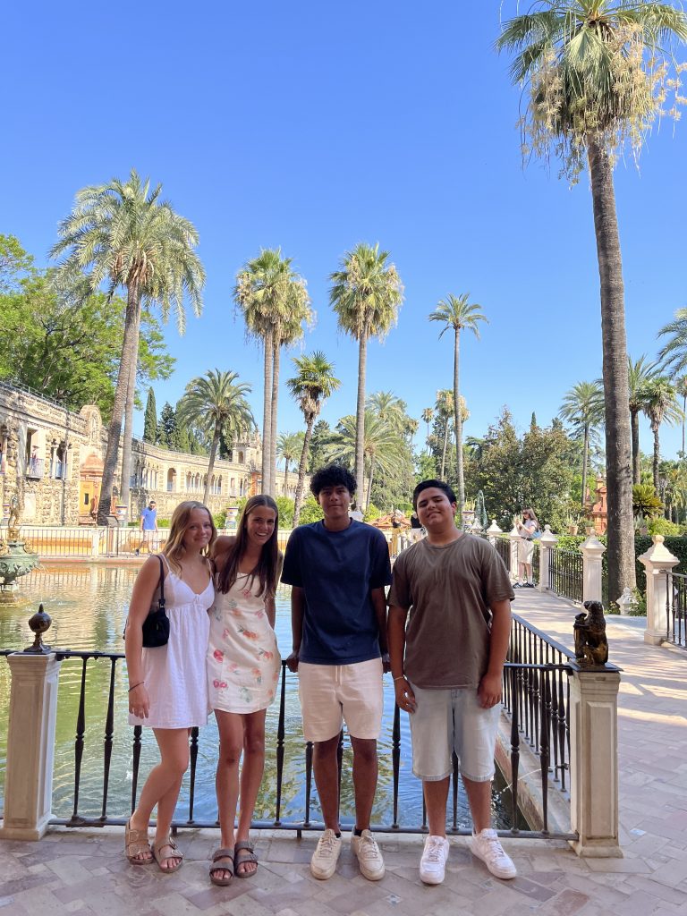 High school students exploring Seville during cultural activities and guided visits