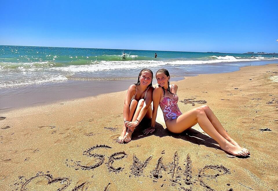 Two girls from our High School Program in a trip to the beach